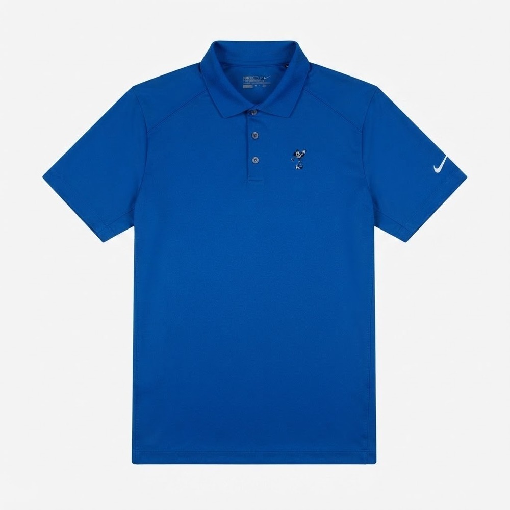 Nike Golf Disney Parks Polo Shirt Men XL Royal Blue Dri-FIT Golfing Mickey Mouse